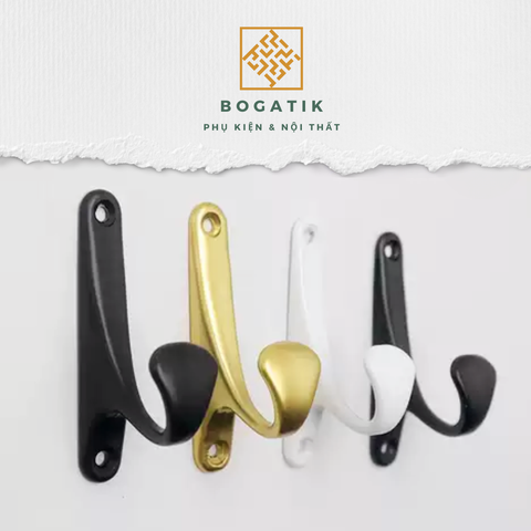 Móc treo tủ quần áo móc treo tường BOGATIK kèm theo ốc vít chất liệu hợp kim chắc chắn và độ bền cao