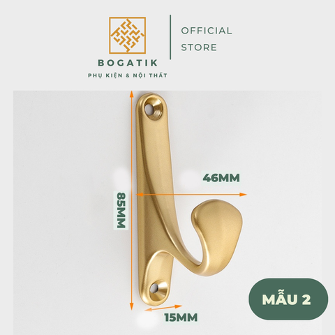Móc treo tủ quần áo móc treo tường BOGATIK kèm theo ốc vít chất liệu hợp kim chắc chắn và độ bền cao