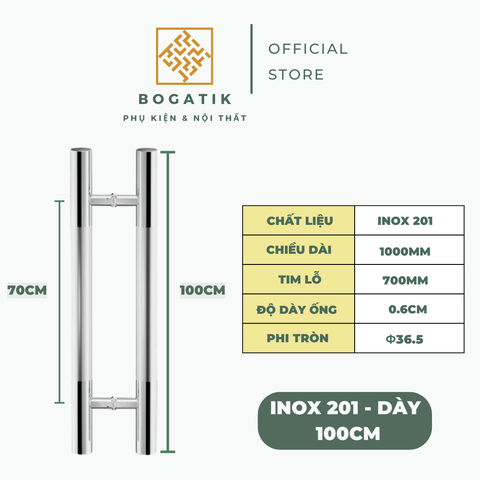 Tay nắm cửa tay nắm cửa KÍNH CƯỜNG LỰC INOX 201 giá rẻ