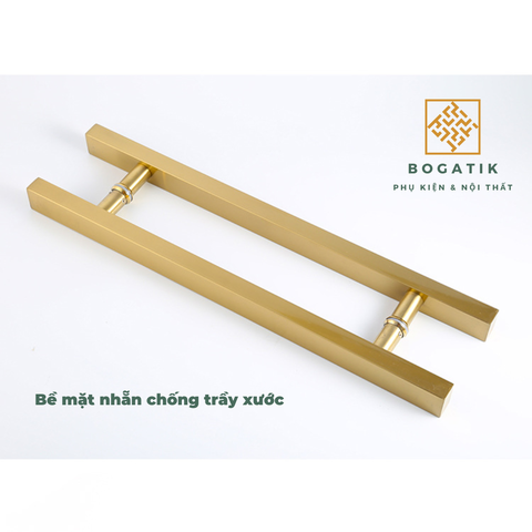 Tay nắm cửa tay nắm cửa kính cường lực VUÔNG chất liệu INOX 201 màu VÀNG
