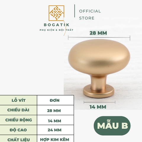 Combo núm tay nắm cửa tủ ngăn kéo núm TRÒN nội thất BOGATIK hợp kim KẼM đa màu hiện đại