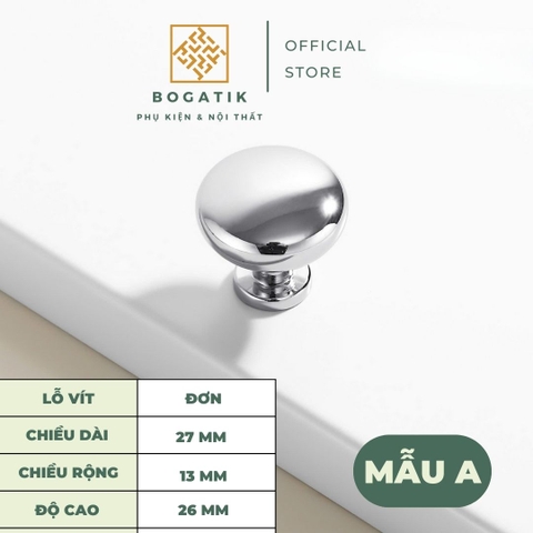 Tay nắm cửa tủ ngăn kéo tay nắm tủ bếp màu BẠC bóng chất liệu hợp kim KẼM sang trọng & cao cấp