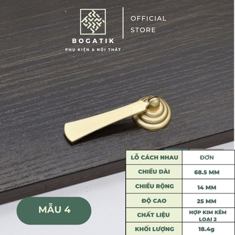 Tay nắm cửa tủ ngăn kéo tay nắm tủ bếp BOGATIK hợp kim KẼM giá rẻ màu vàng kim tinh tế & hiện đại