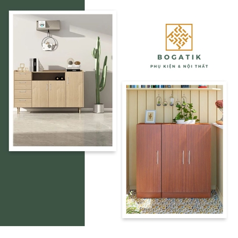 Tay nắm cửa tủ ngăn kéo tay nắm tủ bếp BOGATIK hình chữ U cạnh VUÔNG hợp kim ĐEN - BẠC tối giản