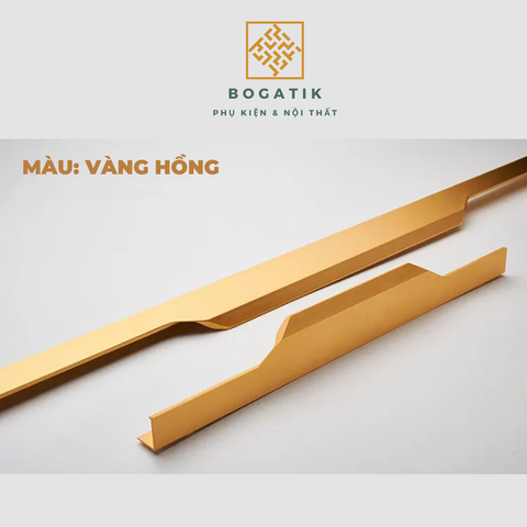 Tay nắm cửa tủ ngăn kéo tay nắm âm tủ tay cầm góc cạnh chất liệu hợp kim cao cấp AT03