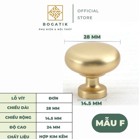 Combo núm tay nắm cửa tủ ngăn kéo núm TRÒN nội thất BOGATIK hợp kim KẼM đa màu hiện đại
