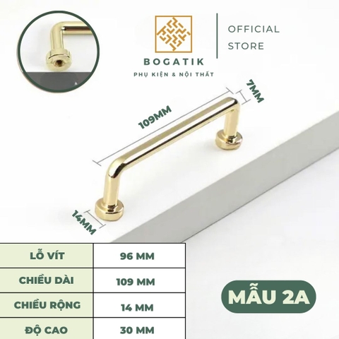 Tay nắm cửa tủ ngăn kéo tay nắm tủ bếp BOGATIK hợp kim KẼM VÀNG BÓNG hiện đại & cao cấp