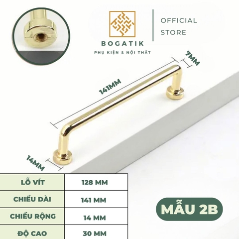 Tay nắm cửa tủ ngăn kéo tay nắm tủ bếp BOGATIK hợp kim KẼM VÀNG BÓNG hiện đại & cao cấp