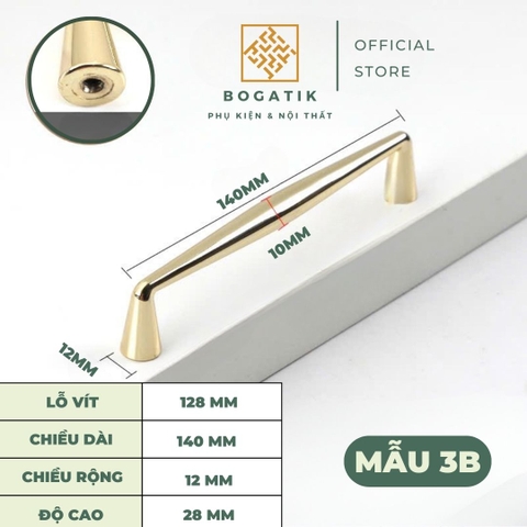 Tay nắm cửa tủ ngăn kéo tay nắm tủ bếp BOGATIK hợp kim KẼM VÀNG BÓNG hiện đại & cao cấp