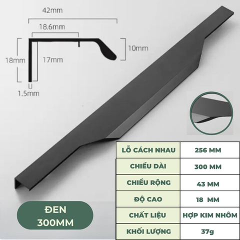 Tay nắm cửa tủ ngăn kéo tay nắm âm tủ tay cầm góc cạnh chất liệu hợp kim cao cấp AT03