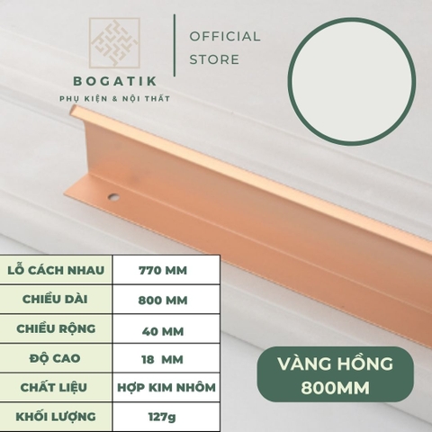 Tay nắm âm tủ tay nắm cửa tủ bếp chữ L chất liệu hợp kim nhôm hai màu đen, vàng hồng hiện đại AT02