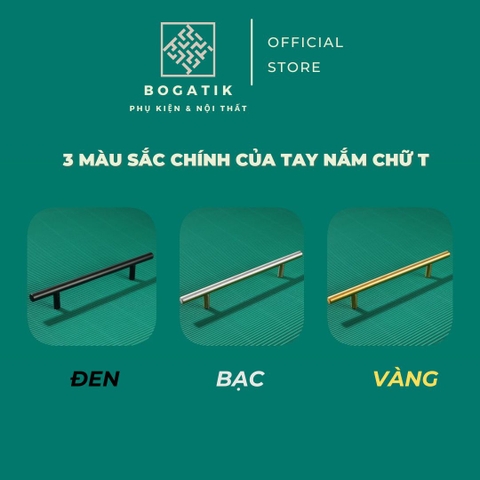 Tay nắm cửa tủ ngăn kéo tay nắm tủ bếp chất liệu thép không gỉ INOX ba màu: đen, bạc, vàng hiện đại