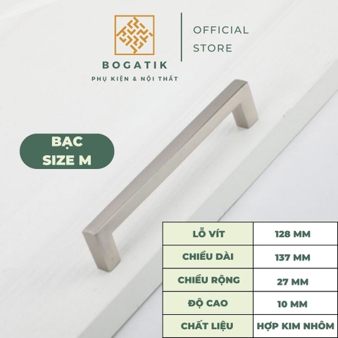 Tay nắm cửa tủ ngăn kéo tay nắm tủ bếp chữ U chất liệu hợp kim nhôm màu BẠC tinh tế và hiện đại