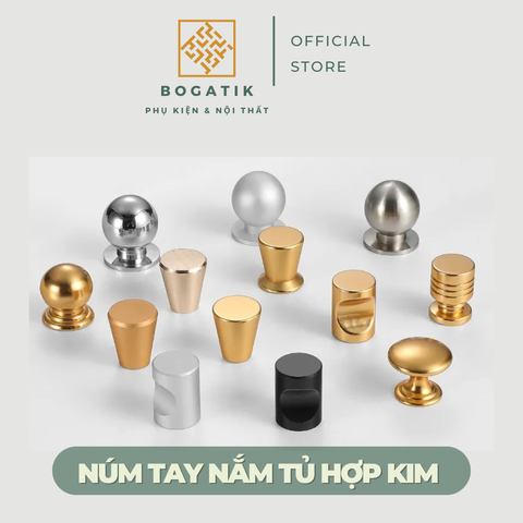 Núm tay nắm cửa tủ ngăn kéo núm tay nắm tủ bếp chất liệu hợp kim nhôm tinh tế và hiện đại