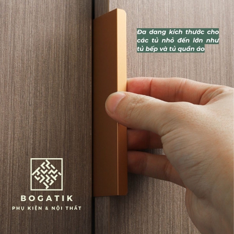 Tay nắm âm tủ tay nắm cửa tủ bếp cạnh vuông chất liệu hợp kim nhôm hai màu hiện đại AT01