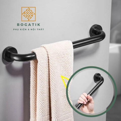 Tay vịn phòng tắm nhà vệ sinh chất liệu Inox 304 màu đen chất lượng cao, an toàn và siêu bền