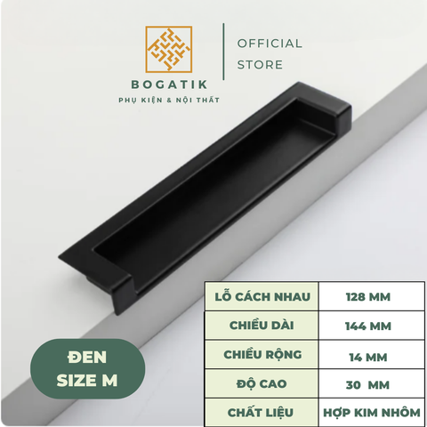 Tay nắm âm cửa tủ ngắn kéo chất liệu HỢP KIM nhôm 3 MÀU hiện đại và cao cấp