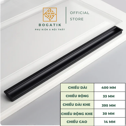 Tay nắm tủ âm tay nắm âm cửa xẻ rãnh màu ĐEN, VÀNG chất liệu hợp kim nhôm chất lượng AT05
