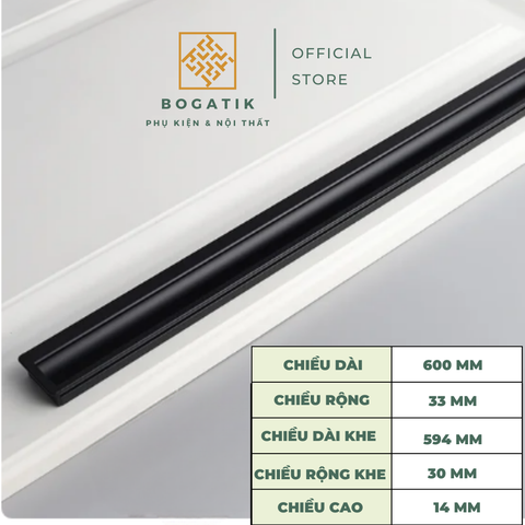 Tay nắm tủ âm tay nắm âm cửa xẻ rãnh màu ĐEN, VÀNG chất liệu hợp kim nhôm chất lượng AT05
