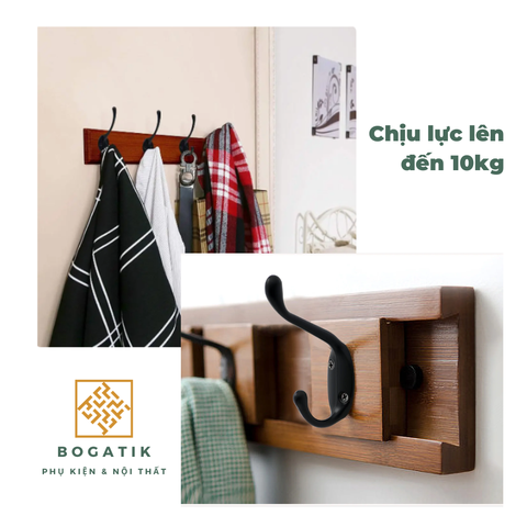 Móc treo tủ quần áo móc treo tường đồ dùng cá nhân đa năng kèm theo ốc vít chất liệu hợp kim nhôm hiện đại