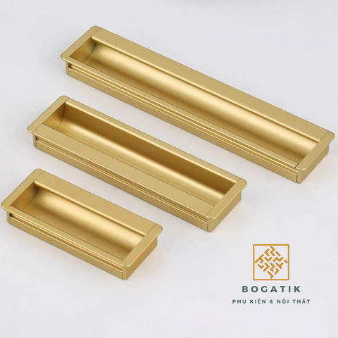 Tay nắm tủ âm tay nắm âm cửa xẻ rãnh màu ĐEN, VÀNG chất liệu hợp kim nhôm chất lượng AT05