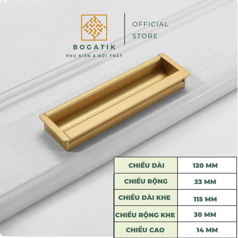 Tay nắm tủ âm tay nắm âm cửa xẻ rãnh màu ĐEN, VÀNG chất liệu hợp kim nhôm chất lượng AT05