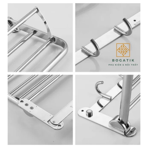 Giá treo khăn nhà tắm kệ nhà tắm kệ để đồ phòng tắm INOX 304 2 tầng độ bền cao đa năng và tiện lợi