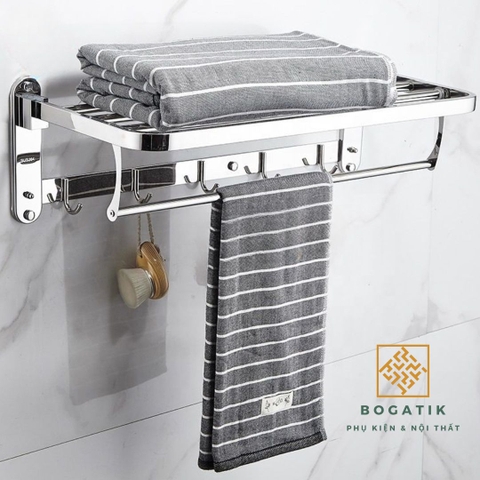 Giá treo khăn nhà tắm kệ nhà tắm kệ để đồ phòng tắm INOX 304 2 tầng độ bền cao đa năng và tiện lợi