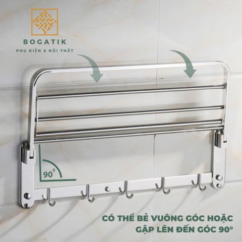 Giá treo khăn nhà tắm kệ nhà tắm kệ để đồ phòng tắm INOX 304 2 tầng độ bền cao đa năng và tiện lợi