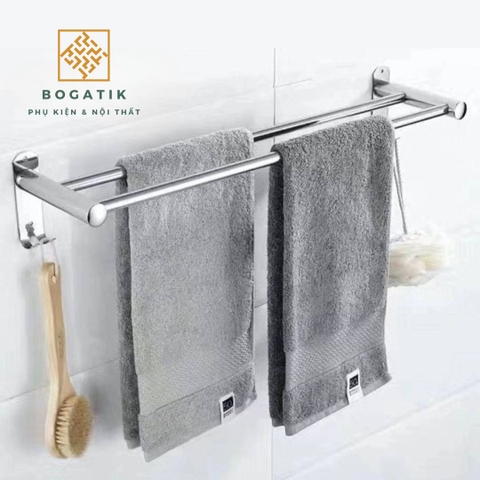 Giá treo khăn nhà tắm kệ nhà tắm kệ để đồ phòng tắm INOX 304 2 tầng độ bền cao đa năng và tiện lợi
