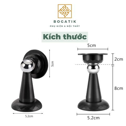 Chặn cửa thông minh hút nam châm INOX 3 màu chống va đập giữ cửa không cần khoan vít tặng kèm miếng dán 3M