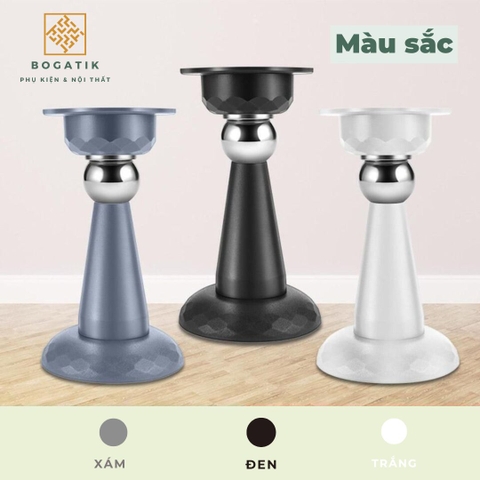 Chặn cửa thông minh hút nam châm INOX 3 màu chống va đập giữ cửa không cần khoan vít tặng kèm miếng dán 3M