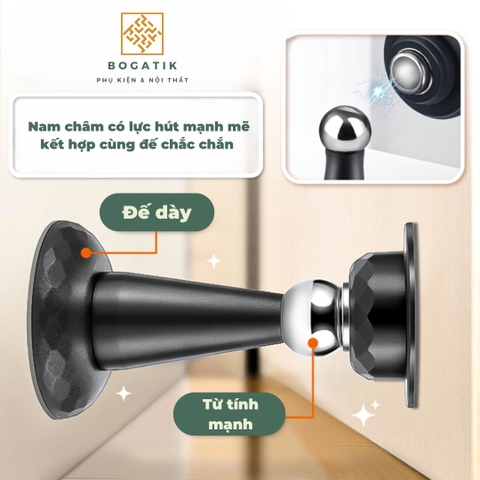 Chặn cửa thông minh hút nam châm INOX 3 màu chống va đập giữ cửa không cần khoan vít tặng kèm miếng dán 3M