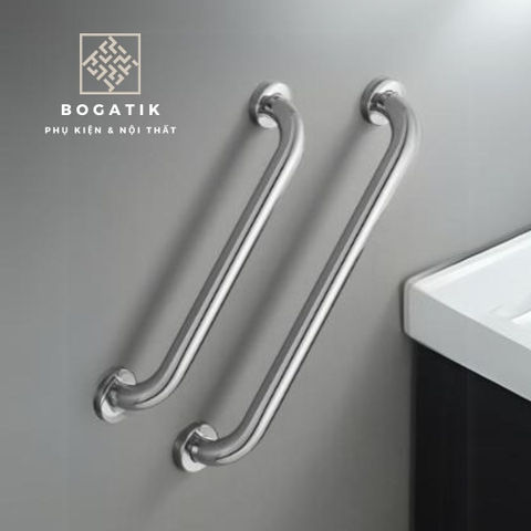 Tay vịn nhà tắm tay vịn nhà vệ sinh màu bạc chất liệu INOX thép không gỉ chất lượng cao và an toàn