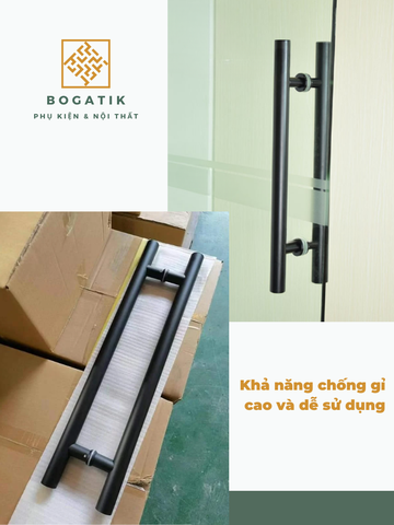 Tay nắm cửa tay nắm cửa kính cường lực chất liệu INOX mạ VÀNG, ĐEN, inox dày, loại tốt