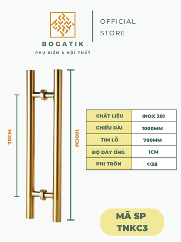 Tay nắm cửa tay nắm cửa kính cường lực chất liệu INOX mạ VÀNG, ĐEN, inox dày, loại tốt