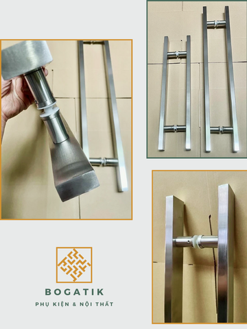 Tay nắm cửa tay nắm cửa kính cường lực VUÔNG chất liệu INOX 304 dày công nghệ Đức