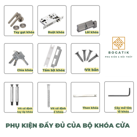 Khoá cửa phân thể thông phòng loại phổ thông dùng cho công trình, phòng ngủ