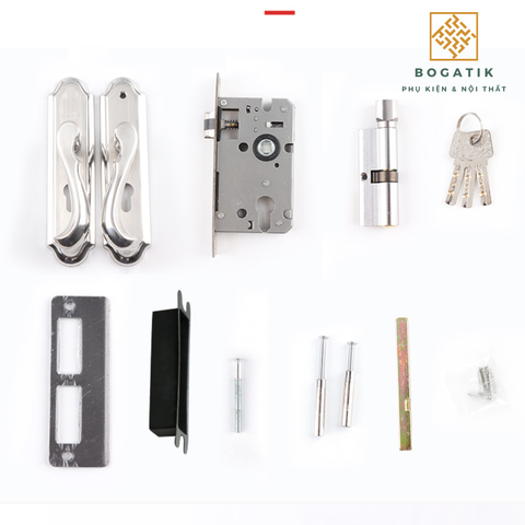 Khoá cửa tay gạt dòng phổ thông giá rẻ, INOX 201 phong cách hiện đại, sử dụng cho cửa gỗ và cửa nhôm