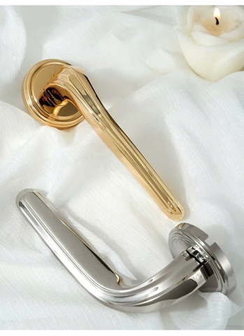 Khóa cửa phân thể chất lượng đồng thau kiểu dáng tinh tế, hiện đại, tối giản họa tiết gợn sóng DT705