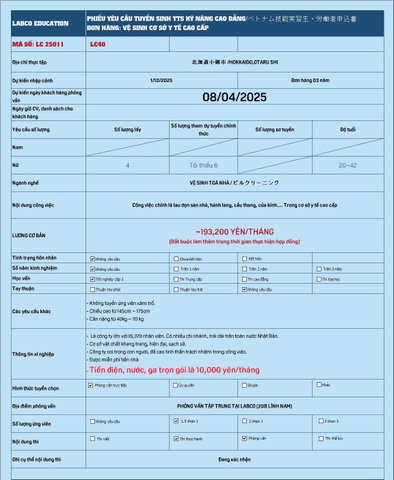 VỆ SINH TÒA NHÀ - HOKKAIDO LC25011