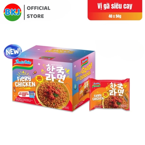 Thùng 40 Gói Mì Trộn Indomie Vị Gà Siêu Cay Hàn Quốc 94g