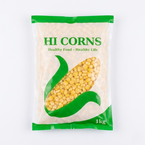 Ngô Ngọt Tách Hạt Hi Corns (1kg) - Hạt Vàng Căng Mọng - Chuẩn HACCP & Halal - Chuyên Làm Ngô Chiên, Bắp Xào, Salad