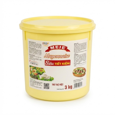 Xốt Mayonnaise MEJE Siêu Tiết Kiệm - Xô 3kg - Giá Rẻ, Tiện Lợi, Tối Ưu Lợi Nhuận Cho Quán Ăn