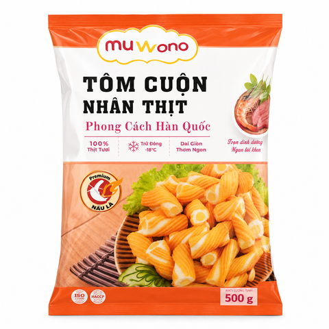 Tôm cuộn nhân thịt Muwono 500g 1S1050
