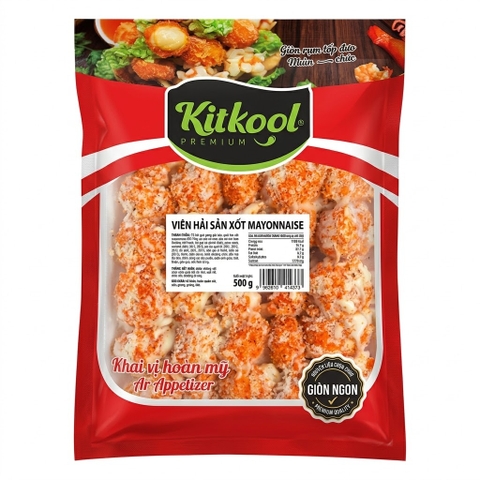 Viên Hải Sản Xốt Mayonnaise Xù Cam Kitkool Premium – Gói 500g (35 Viên)