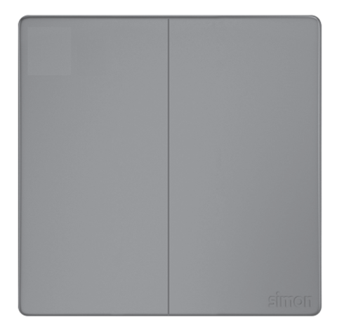 Công tắc đôi 2 chiều 16A Simon K3 571022-61 Màu ghi xám lắp chuẩn đế vuông