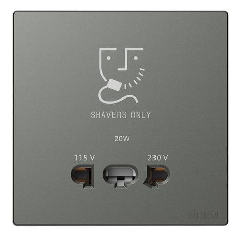 Bộ ổ cắm dao cạo râu simon S6 màu Xám 58E651-61 (grey)