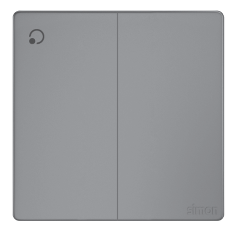 Công tắc đôi 1 chiều 16A Simon K3 571021-61 Màu ghi xám lắp chuẩn đế vuông