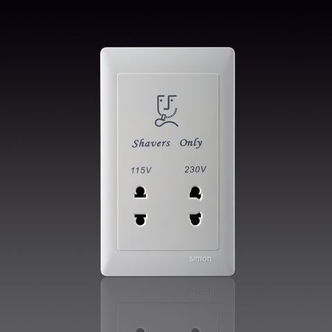 50S- Bộ Ổ cắm dao cạo râu AC220V±10%. KT: Rộng 86mm x cao 146mm. Kích thước: Rộng 86mm x cao 146mmKhung chính: 121mm